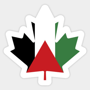 Palestine Canada Maple Leaf Designed with Palestinian Flag Sticker